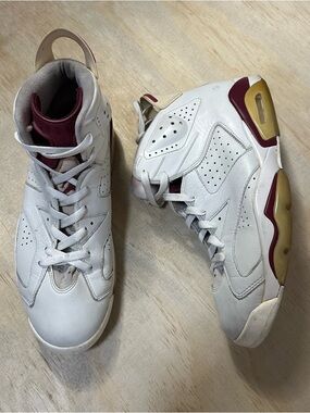 Nike Air Jordan 6 Retro 2015 Maroon 384664-116 Men’s 11 White Cream Basketball